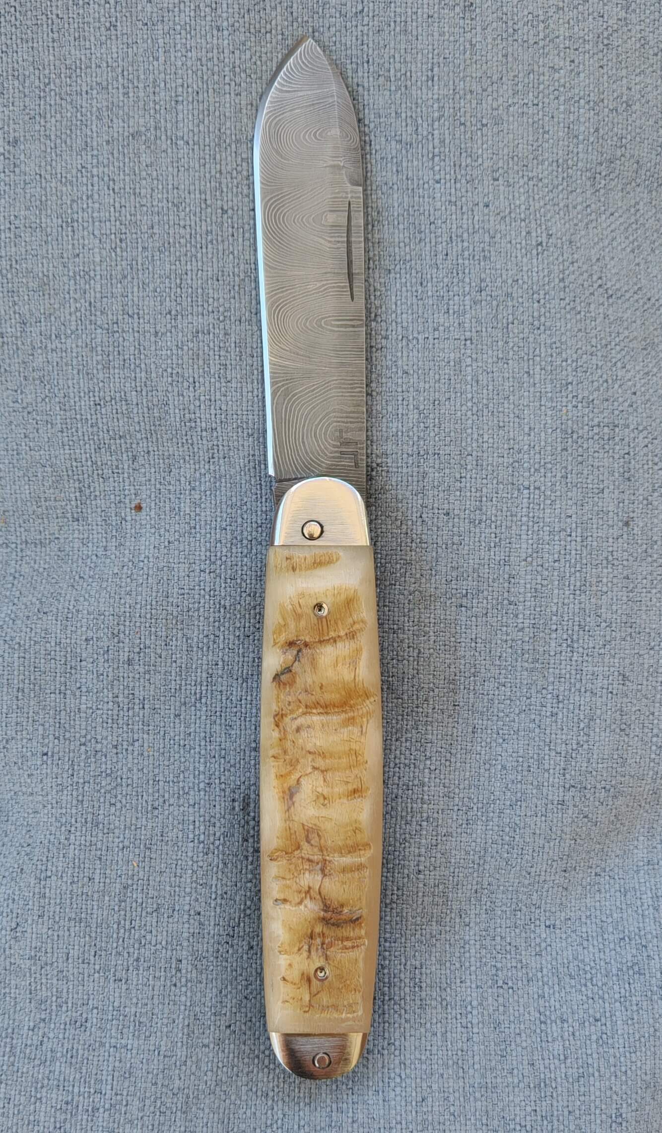 Couteau pliant navette à cran plat n° 0163 - Pièce unique – Image 2