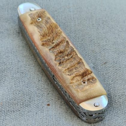 Couteau pliant navette à cran plat n° 0163 - Pièce unique