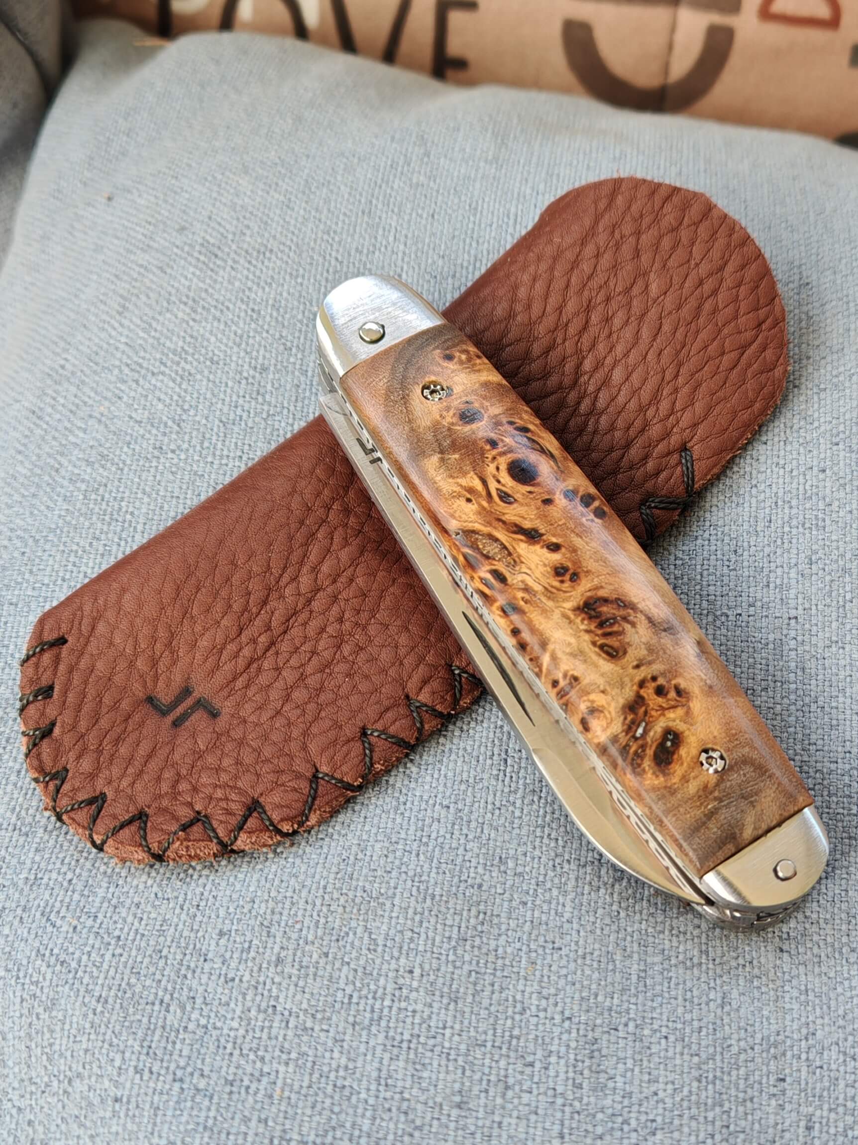Couteau pliant navette à cran plat n° 0164 - Pièce unique